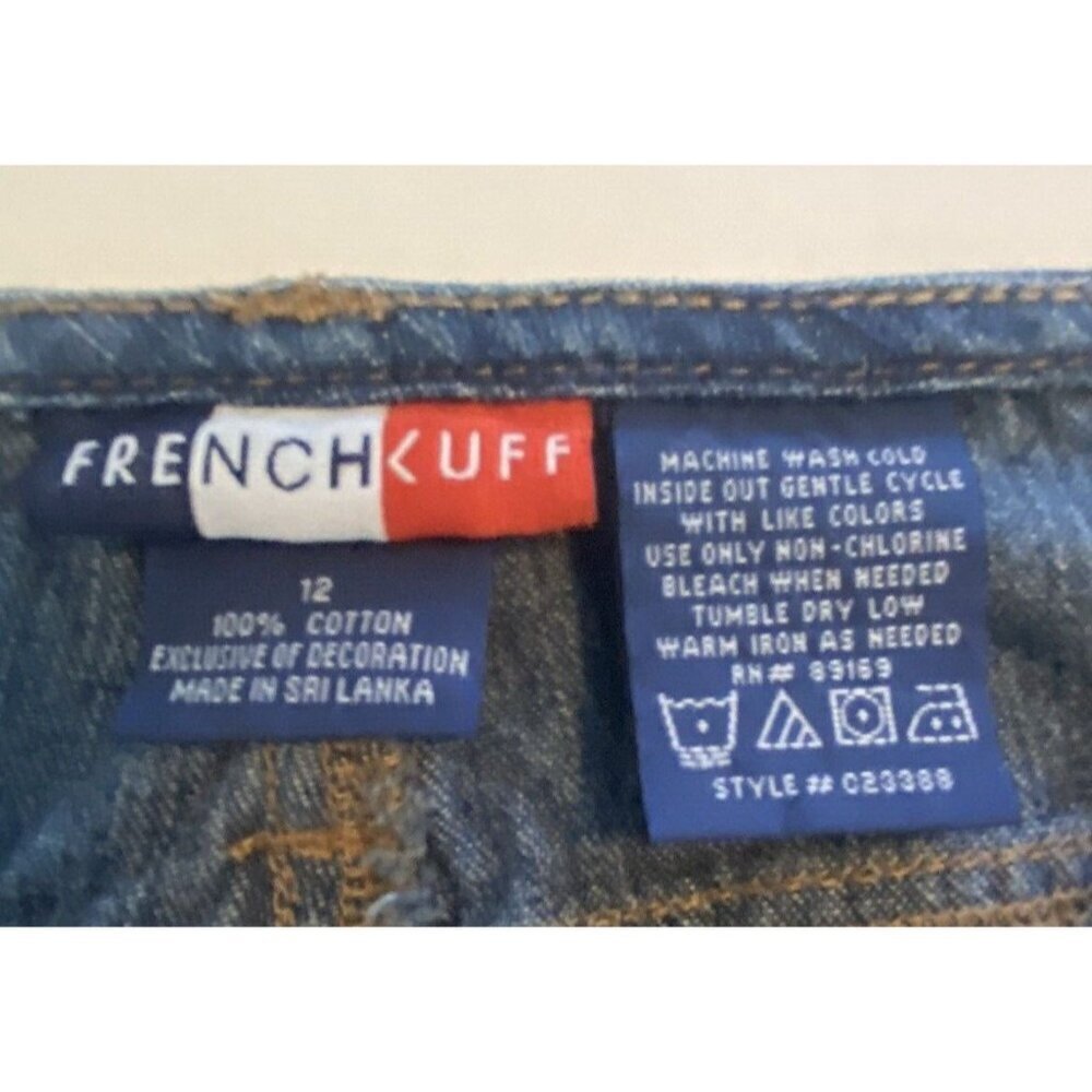 French Cuff Womens Jeans Sz 12 Embroidery Bootcut Y2K Denim Boho Western Artsy - Picture 7 of 12